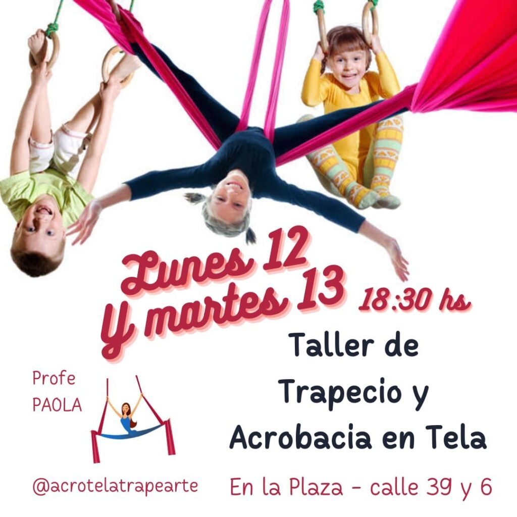 Taller de Trapecio y Acrobacia en tela en la Plaza Pública